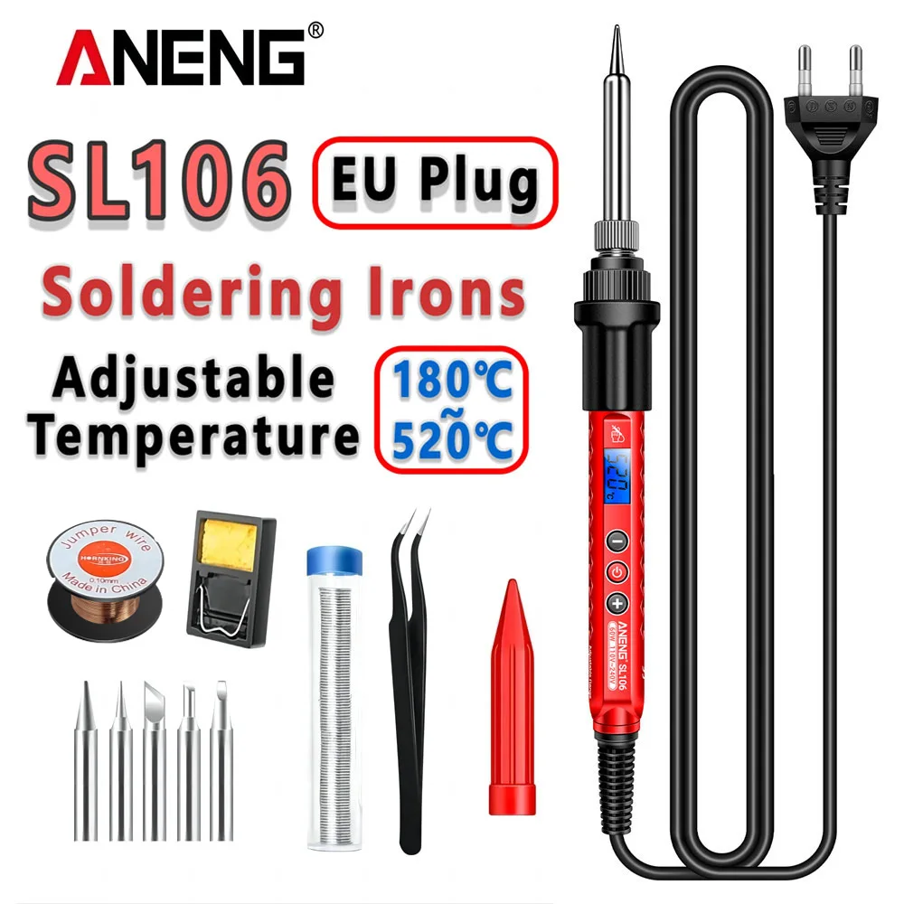 ANENG SL106 Elektrischer Lötkolben, 110 V/220 V, einstellbare Temperatur, Schweißlöt, US/EU-Stecker, professionelles Schweißwerkzeug