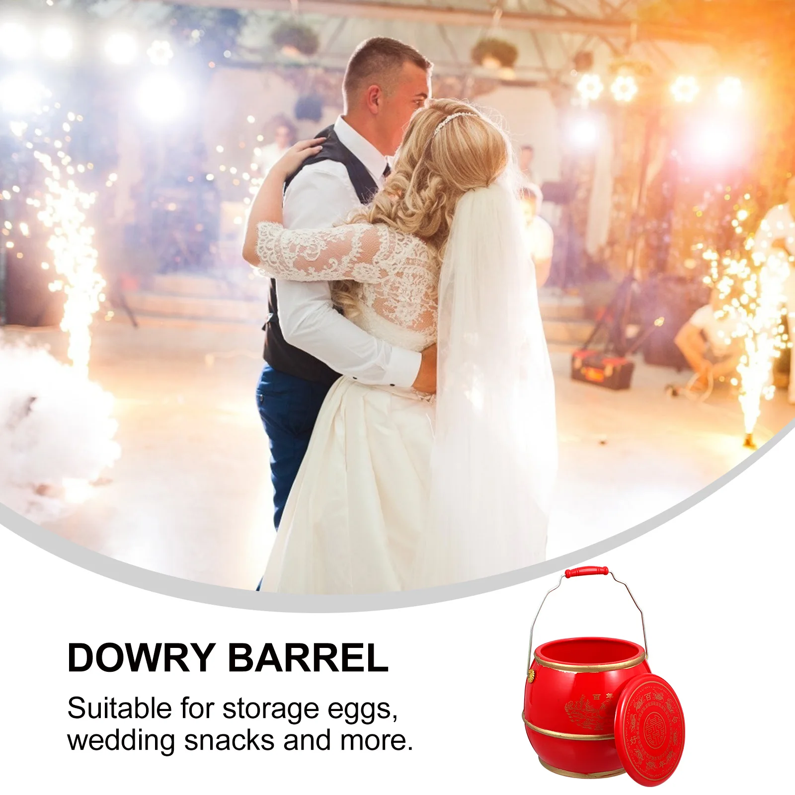 

Plastic Storage Barrel for Eggs Wedding Snacks Portable Lightweight Easy Clean Barrel Chinese naments Tools Box Egg