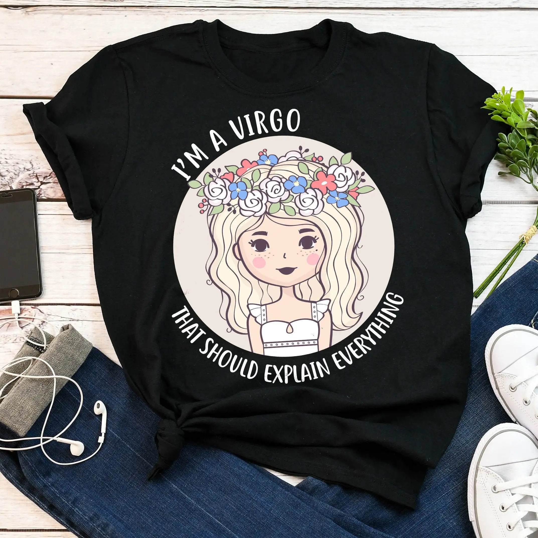 Funny Virgo Zodiac T Shirt Horoscope Astrology Birthday For Her Star Sign Saying