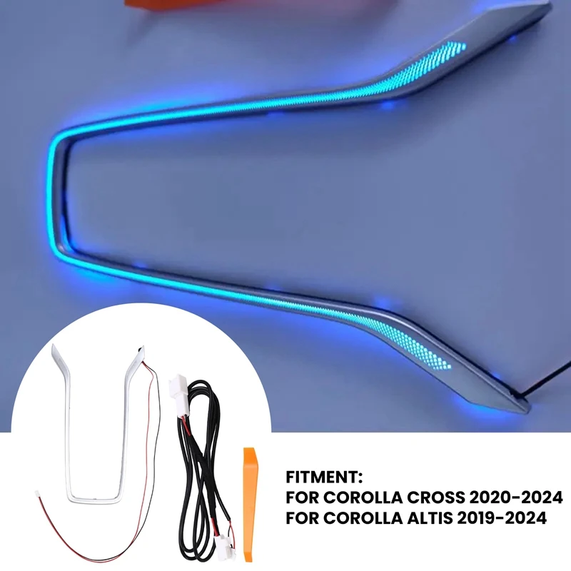 Car LED Central Cup Holder Atmosphere Ambient Light Interior Decorative Lamp For Toyota Corolla CROSS /Altis 2020-2024