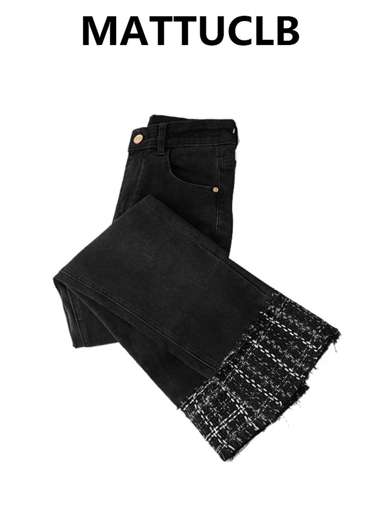 

2025 Autumn Winter Women's Ankle-Length Denim Pants Korean Vintage 2000s High Waist Straight Leg Jean Japanese Harajuku Designer