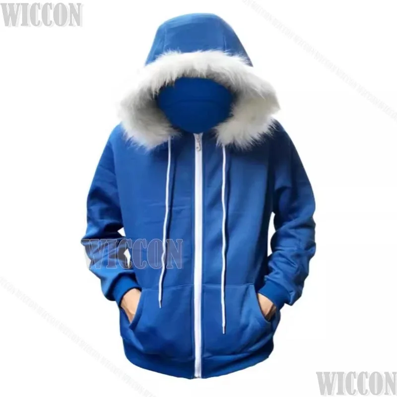 أزياء Sans Brothers Game Undertale التأثيرية معطف أزرق وياقة من الفرو مع قلنسوة مقاس S-5XL لحفلات الهالوين للنساء Mk;3,c'5.b;8'