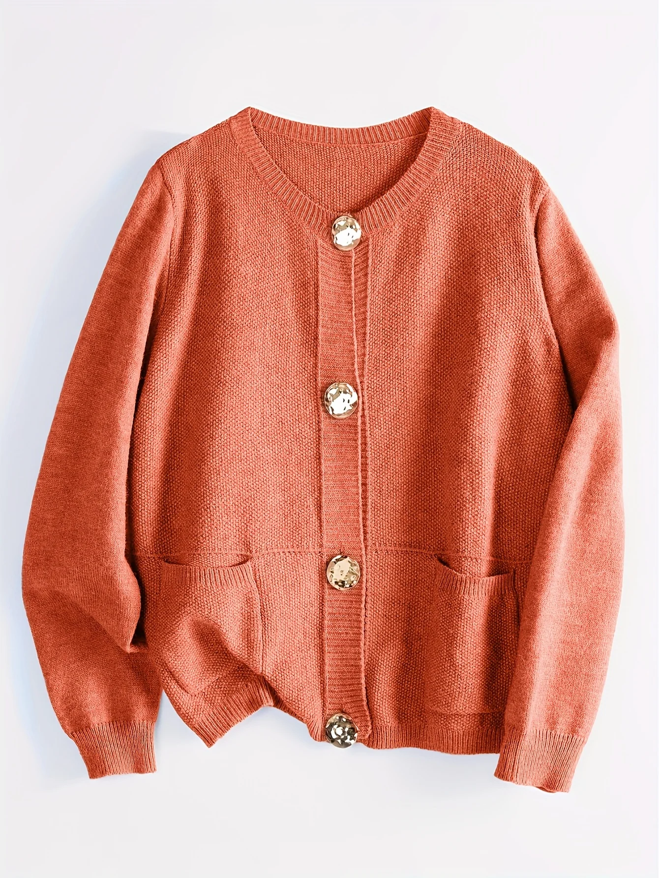 Cardigan tricoté de Style vêtements de détente décontractés avec boutons métalliques, parfait pour les tenues d'automne/hiver, nouvel arrivage d'automne/hiver.