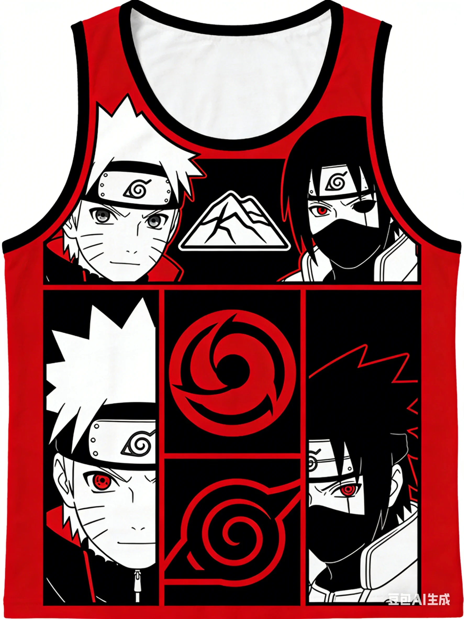 

Naruto Vest Men Summer Loose Sleeveless T-Shirt Naruto Sasuke Anime Print Trendy Tank Top