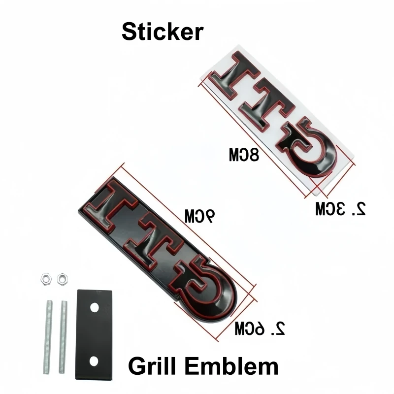 3D Metal Car Fender Adesivos, Emblema Front Hood Grill, Golf GTI, MK2, MK3, MK4, MK5, MK6, MK7, MK8, Polo Badge Acessórios, decalques, 1Pc