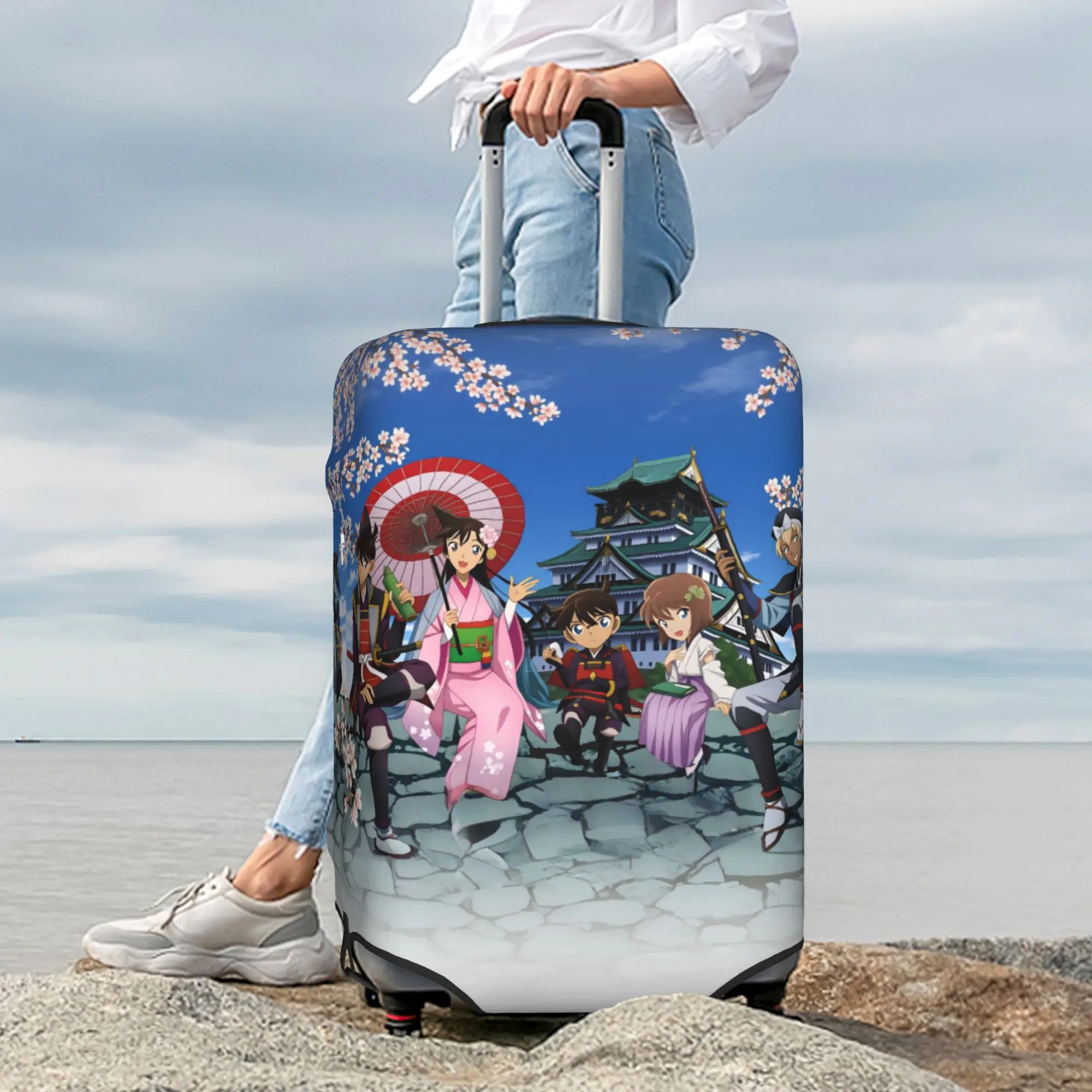 Detective Conan Edogawa Rei Furuya Suitcase Cover Washable Shinichi Kudo  Luggage Covers Protector for 18-32 inch