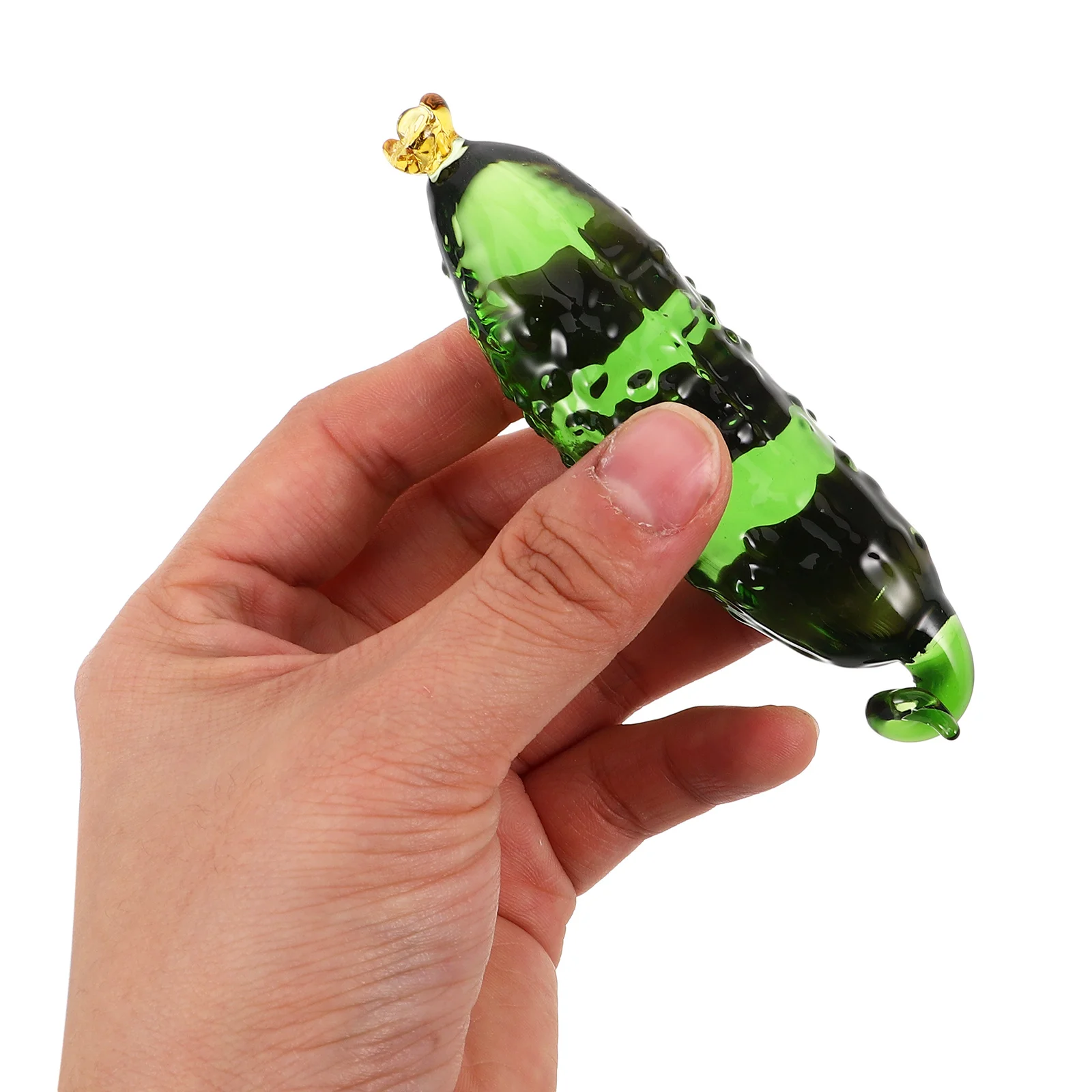 

Lifelike Glass Cucumber Decorative Mini Vegetable Ornament for Tabletop Home Office Use Sophisticated European Design Lasting