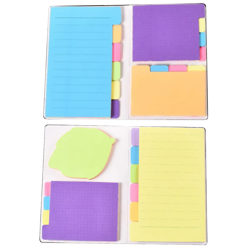 

2 Pcs Pad Memo School Stationery Index Design Notebook Multi functional Paper Combination Tabs Flags Pads Writing