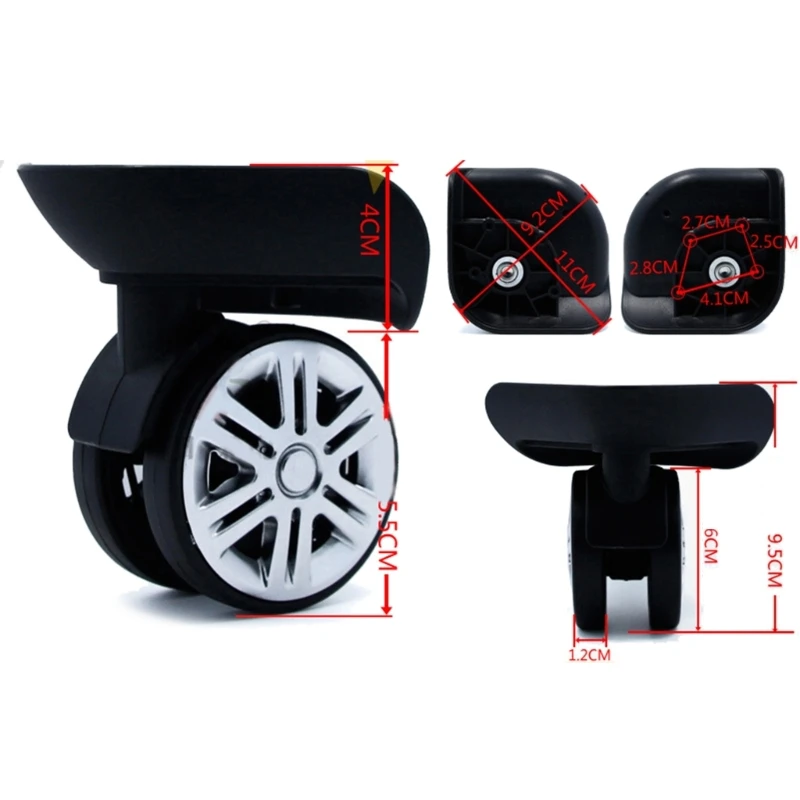 Trolley Case Luggage Wheels Luggage Swivel Left and Right Wheels DIY Suitcase Replacement Parts for Most Suitcases