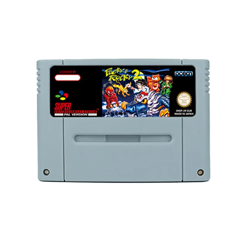 لعبة حركة Pocky & Rocky 2 لـ SNES ، عربة 16 BitRetro ، هدية الأطفال