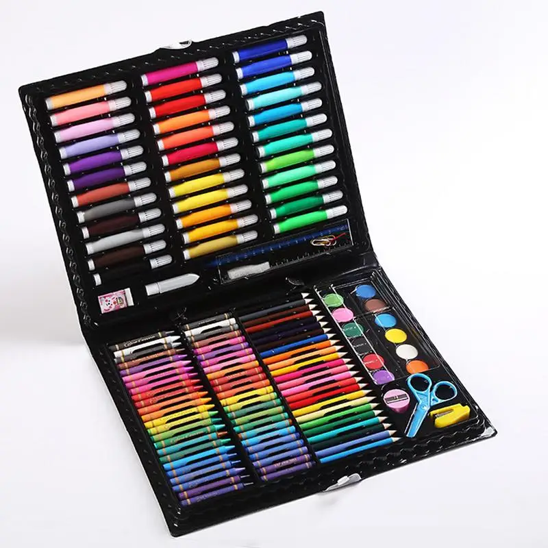 Kids Coloring Pens Markers Set 150X Sketching Pencils Coloring Set Art Kit Drawing Supplies Kids Coloring Pens Markers Set