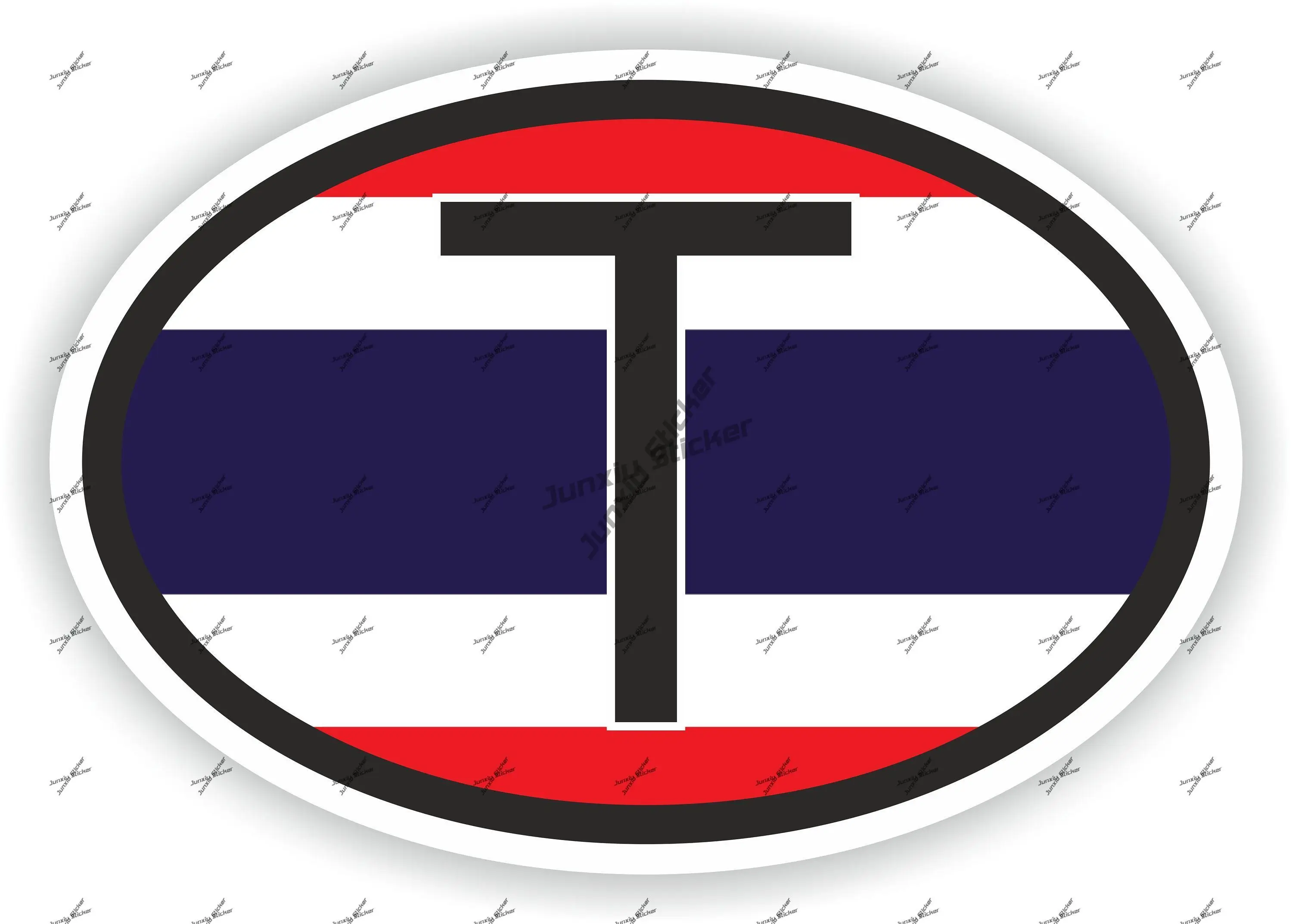 

THAILAND Oval Sticker with Flag Country Code T Decal for Bumper Laptop Book Fridge Motorcycle Helmet Door Decoration Accessories