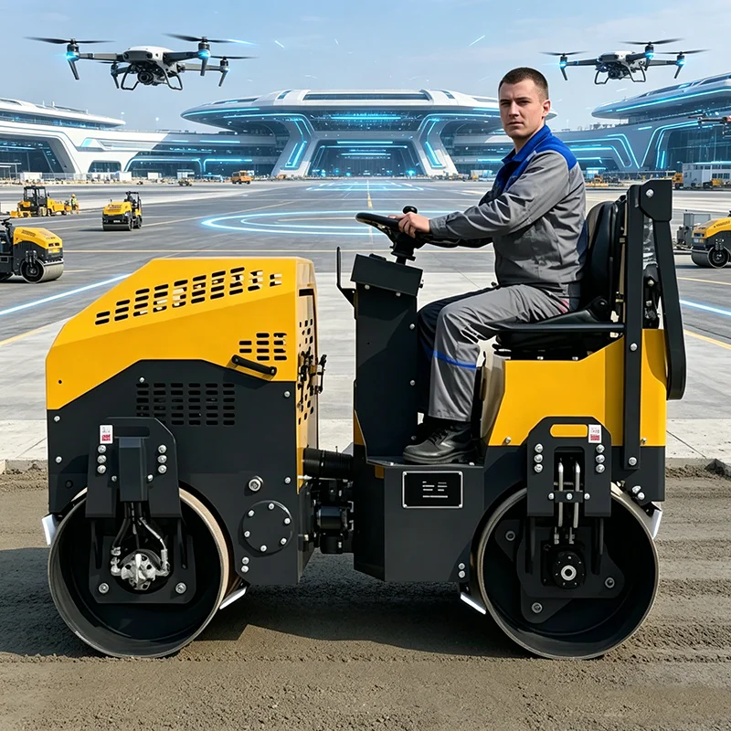 Mini Self Propelled Tandem Roller Hydraulic Vibratory Double Drum Asphalt Compactor