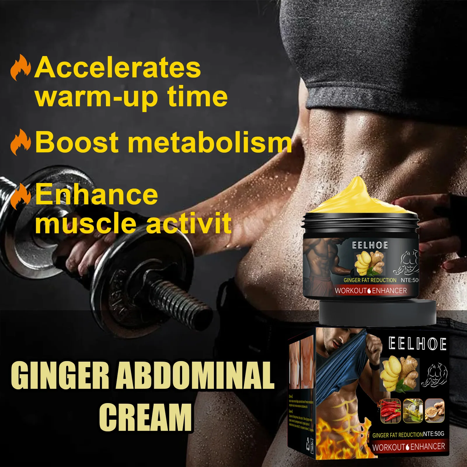 EELHOE Man Breast Firm Cream Break Down Tummy Fat Strengthen Abdominal Muscle Tighten Chest Cellulite Body Shaping Fitness Cream