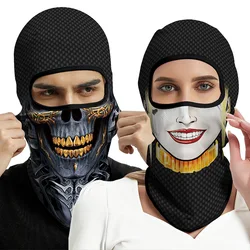 New 3D Skull Balaclava Motorcycle Face Cover Ski Mask Clown Funny Headwear Outdoor Multifunction Head Face Neck Warmer Bandana