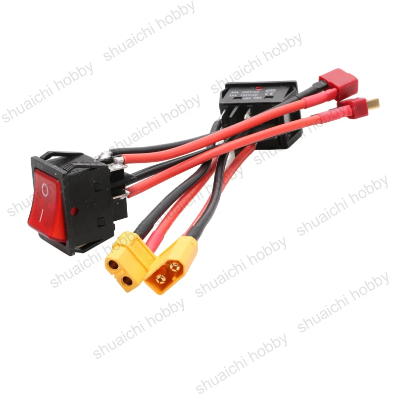 1 قطعة 30A 12 فولت/24 فولت 4-Pin 2-العتاد بطارية مفتاح رئيسي مع XT60/T-موصل قابس ل RC الطعم/قارب علكة 550/775 نحى المحرك