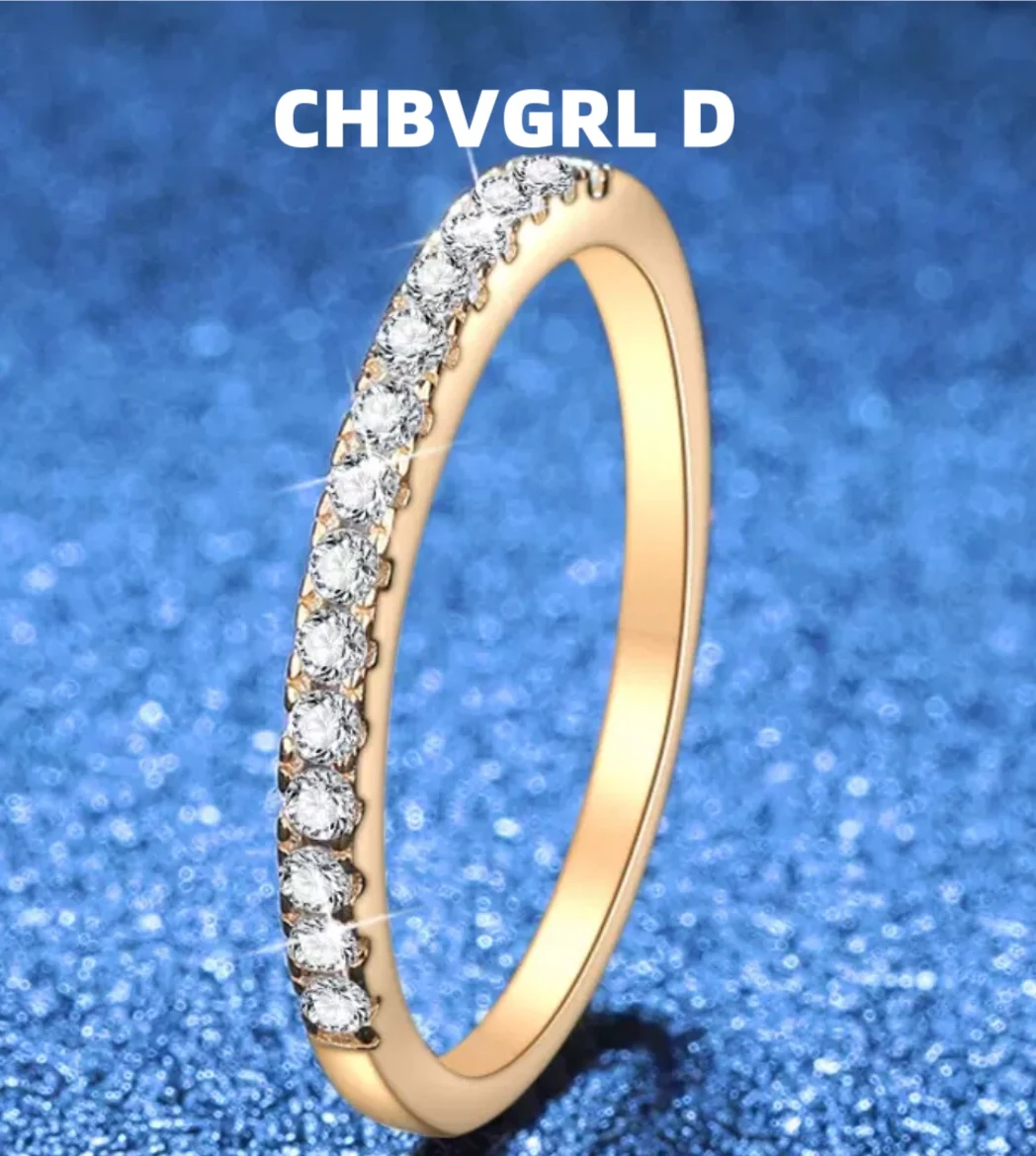 

[Romance] Moissanite Ring S925 Sterling Silver Ring Simple Women's Ring 22 Moissanite Full Diamond Ring Women