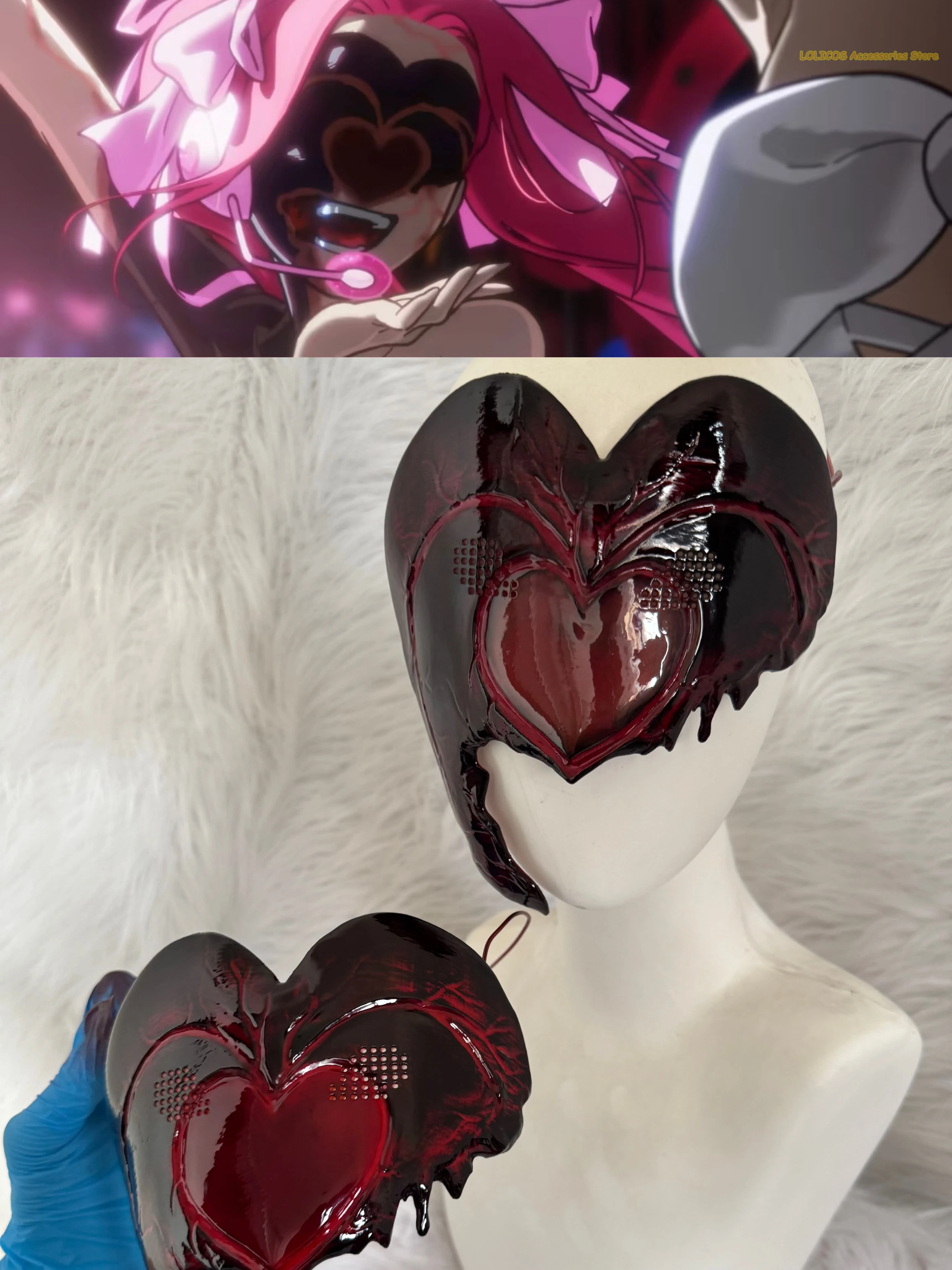 Alien Stage : Blood Vampire Sua Mizi Cosplay Masque à une œil, accessoire de masque facial de dessin animé, pour fête d'Halloween et exposition de bandes dessinées