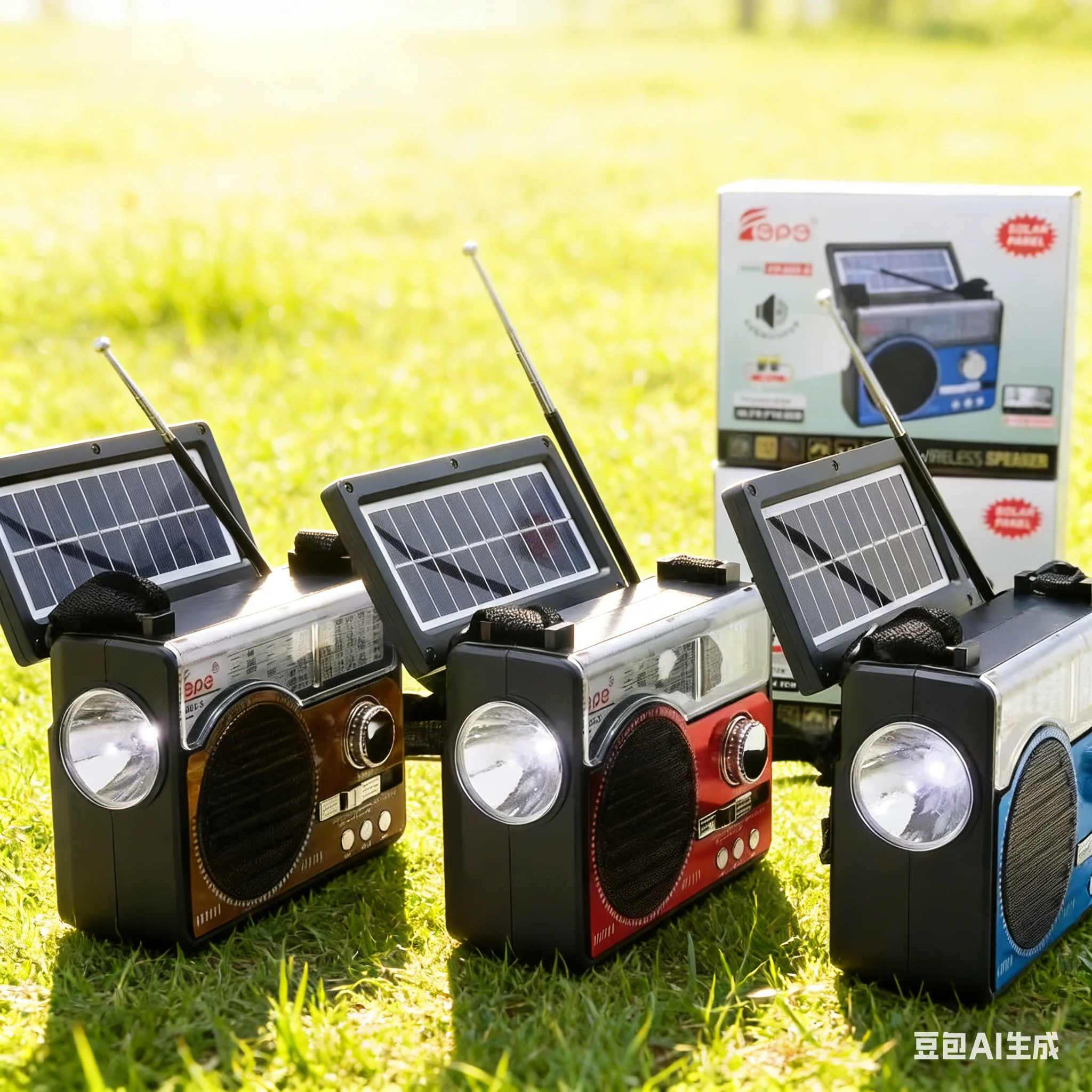 

Портативное аварийное радио с солнечной зарядкой, беспроводными Bluetooth-колонками, AM/FM/SW1-6, MP3-плеером и фонариком для улицы