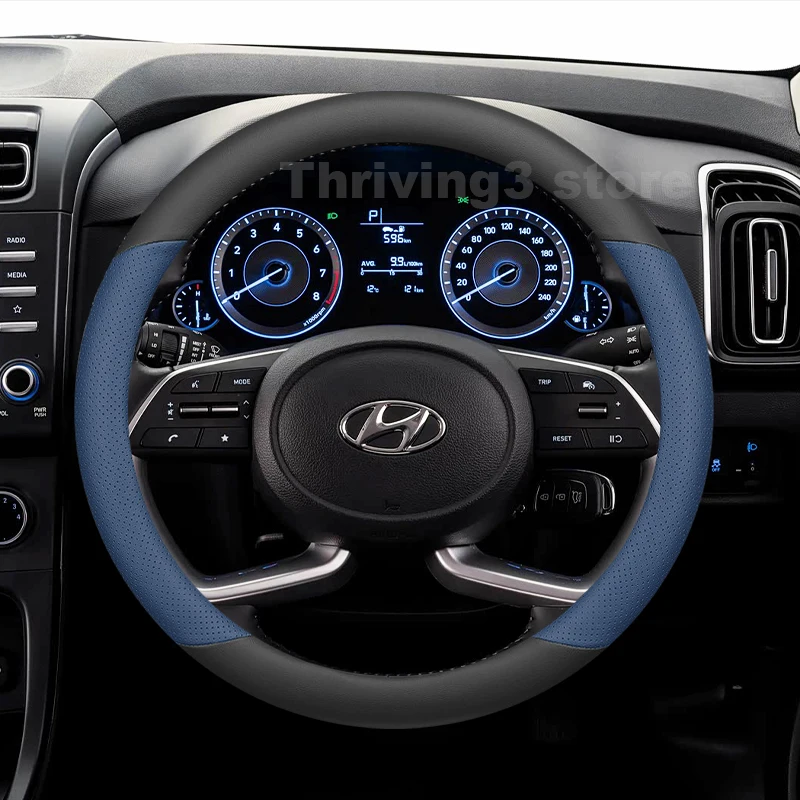 

Leather Car Steering Wheel Cover For Hyundai Creta Grand Creta N-Line ST 2017-2025 Auto Steering Wheel Hyundai Creta Accessories