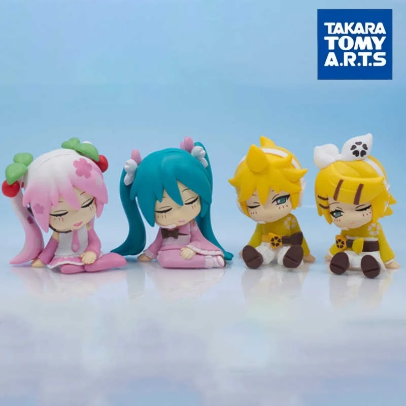 

Takara Tomy Hatsune Miku Sleeping Shoulder Leaning Sakura Part 3 Mini Gashapon Figure Anime Collectible Desktop Decoration