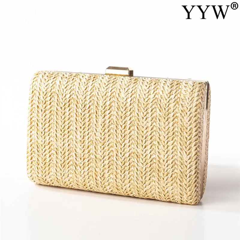 Fashion Clutch Bag Woven Bag Simple Designers Straw Bag Shoulder Bag For Women Ladies Wedding Party Small Purse Handbag Box Bag