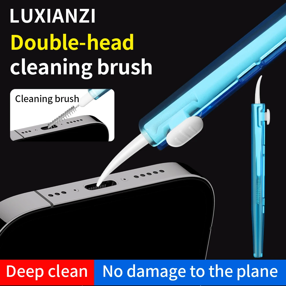 LUXIANZI 5Pcs 휴대 전화 충전 포트 먼지 청소 브러시 ​​아이폰 삼성 Xiaomi Huwei 이어폰 방진 클리너 도구
