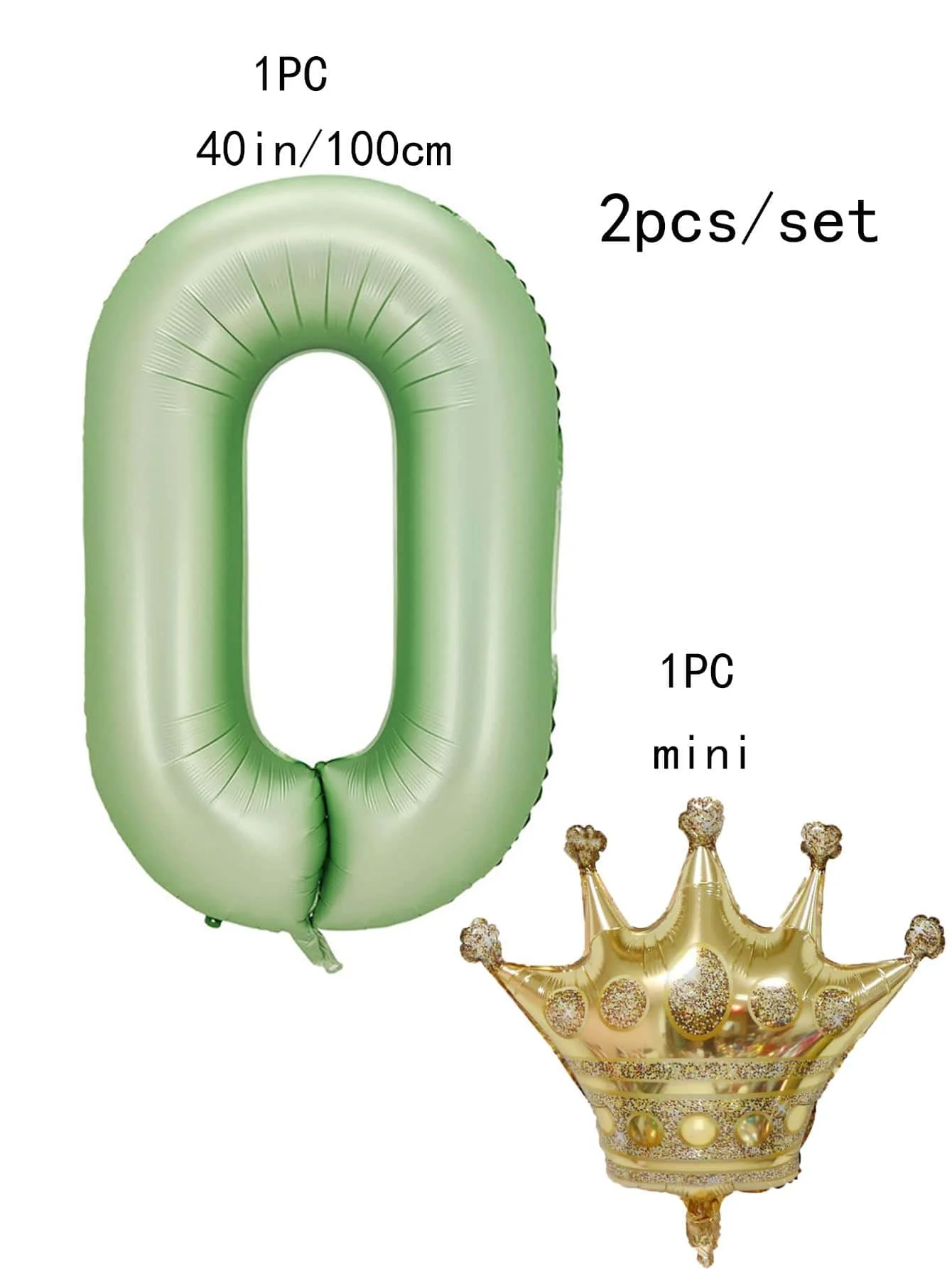 4IN Olive Green Crown Digital Birthday Party Decoration pellicola in alluminio