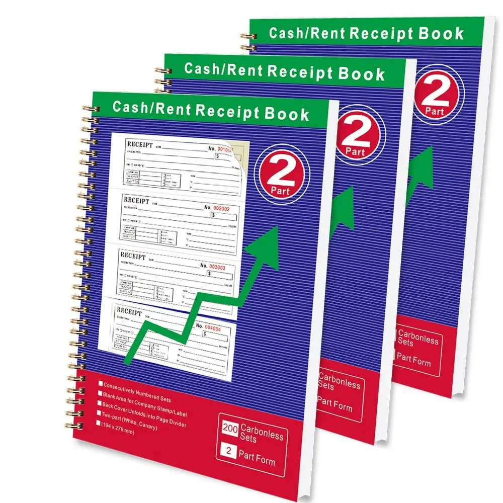 

Дизайн в спиральном переплете. Книга с арендами чеков. Двухкомпонентные отрывные листы. Грошовая чековая книга. Нумерованные страницы. Дубликат копий.