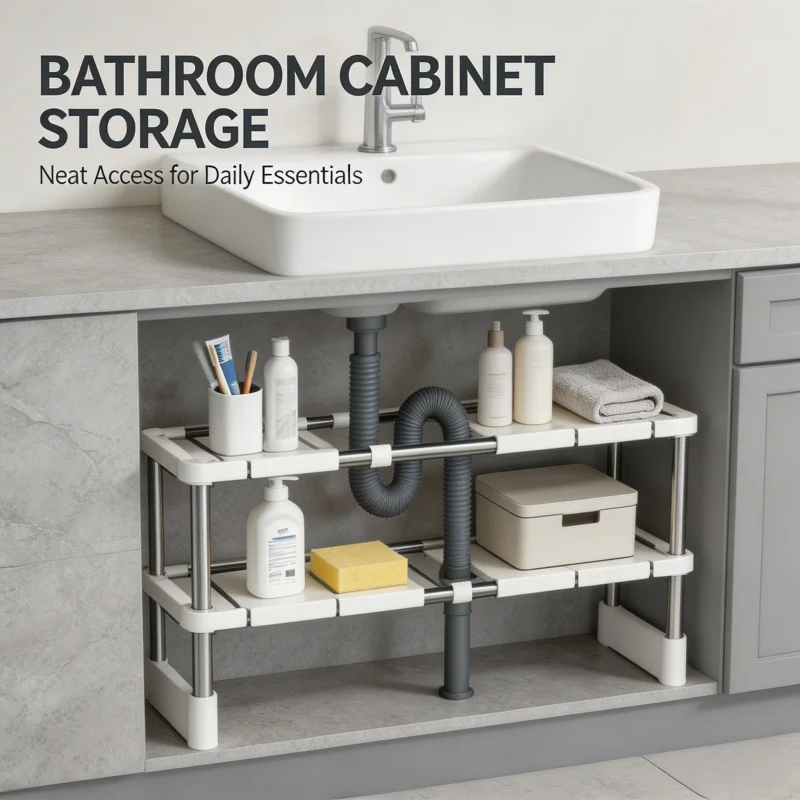 Stackable Storage Rack Wardrobe Layered Partition Rack Closet Sorting Shelves Telescopic Sink Holder Wardrobe Clothing Organizer