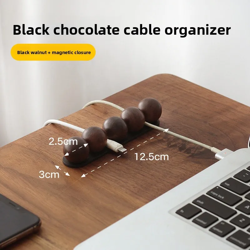 Universal Solid Wood Desktop Cable Organizer, Data Cable, Charging Cable, Headphone Cable, Storage Hub, Winding Accessories  Uni