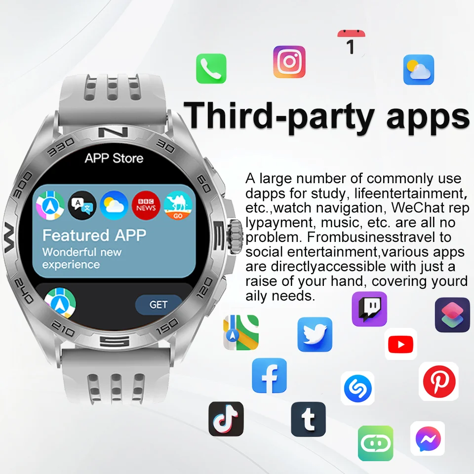 2025 Watch DT M1 Pro Smart Watch 1.43''AMOLED Screen GPS Track Bluetooth Call Download App Heart Rate Sleep Sports Smart Watch