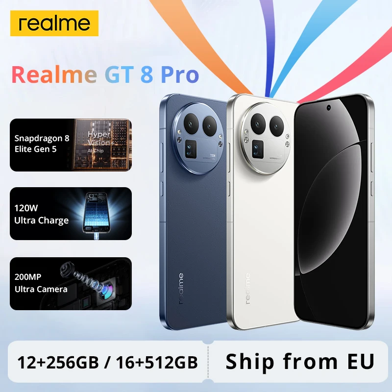 Nouveau Smartphone Realme GT 8 Pro 5G 2026 Version Globale, Appareil Photo Ultra 200MP, Snapdragon 8 Elite Gen 5, Batterie 7000mAh, Charge Ultra Rapide 120W, NFC