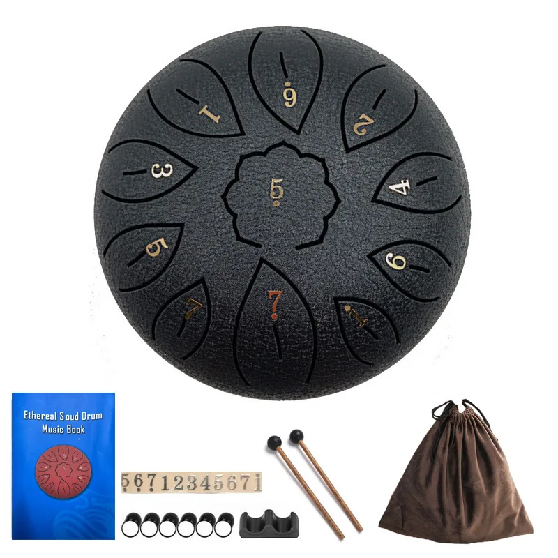 

Набор стальных язычковых барабанов 6 дюймов в подарочной упаковке | Инструмент для звукотерапии с 11 нотами и набором для настройки | Инструмент для йоги/медитации/снятия тревоги