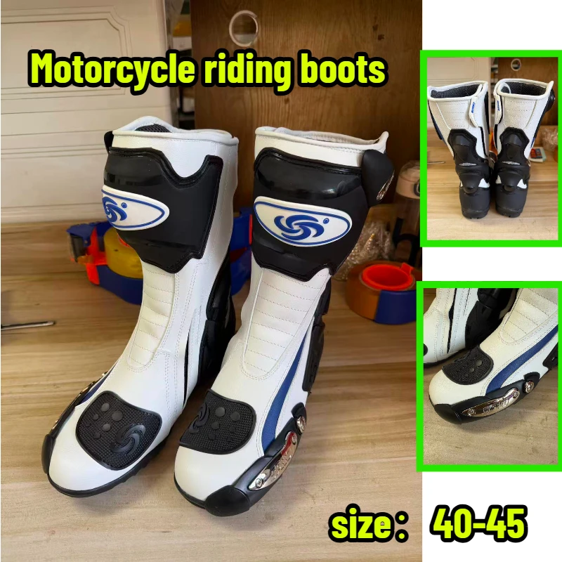 

Мотоботы мужские летние противоскользящие для бездорожья, длинные ботинки для мотогонок, обувь для езды на мотоцикле