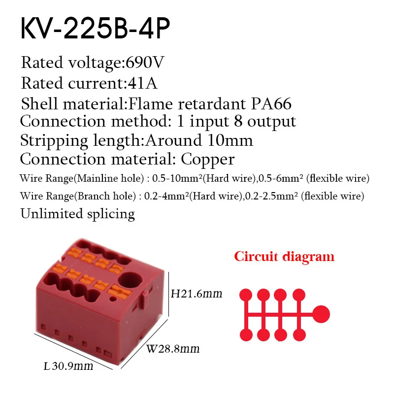1 STÜCK 225 Serie Drahtverbinder Plug-in Elektrischer Klemmenblock Spleißbar Eins In Mehreren Out Splitter Führungsschiene Anschlussdose
