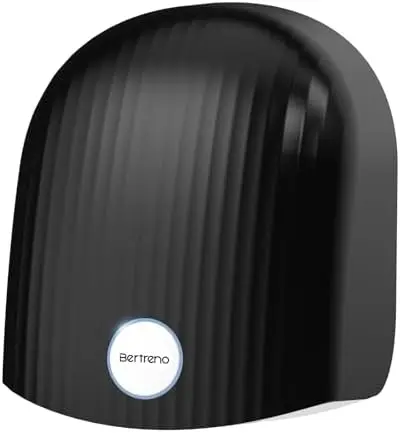 

Compact 110V High-Speed Hand Dryer - Quiet, LED Light, Black - Perfect for Home & Commercial Bathrooms