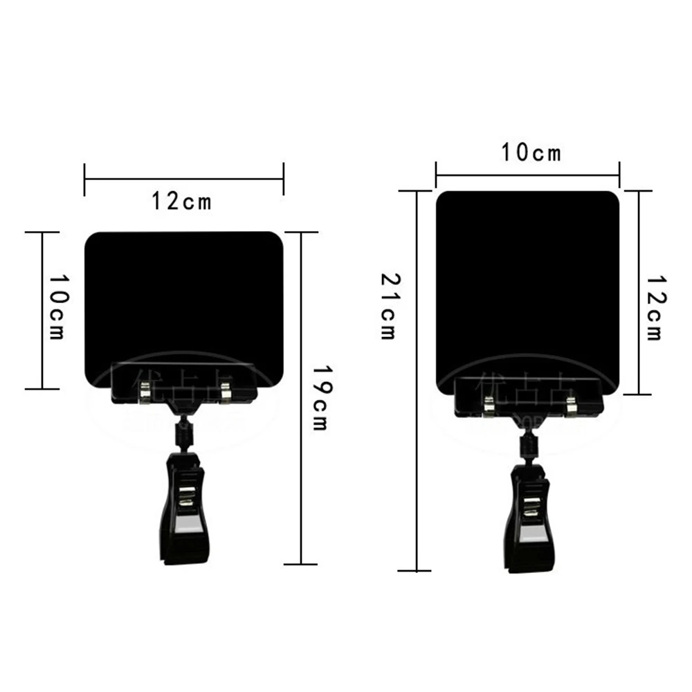 Black Plastic Chalkboard Pop Clips-on Style Sign Holder For Chalk Marker Food Label Display Rotating Card Stand