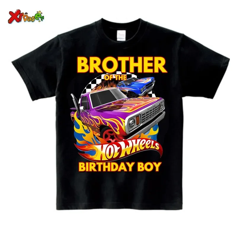 Hotwheels Birthday Tshirt Kids Boys Shirts for Family Matching Clothes Party Girls T Shirt Gift Clothing Custom Name Outfit Tees