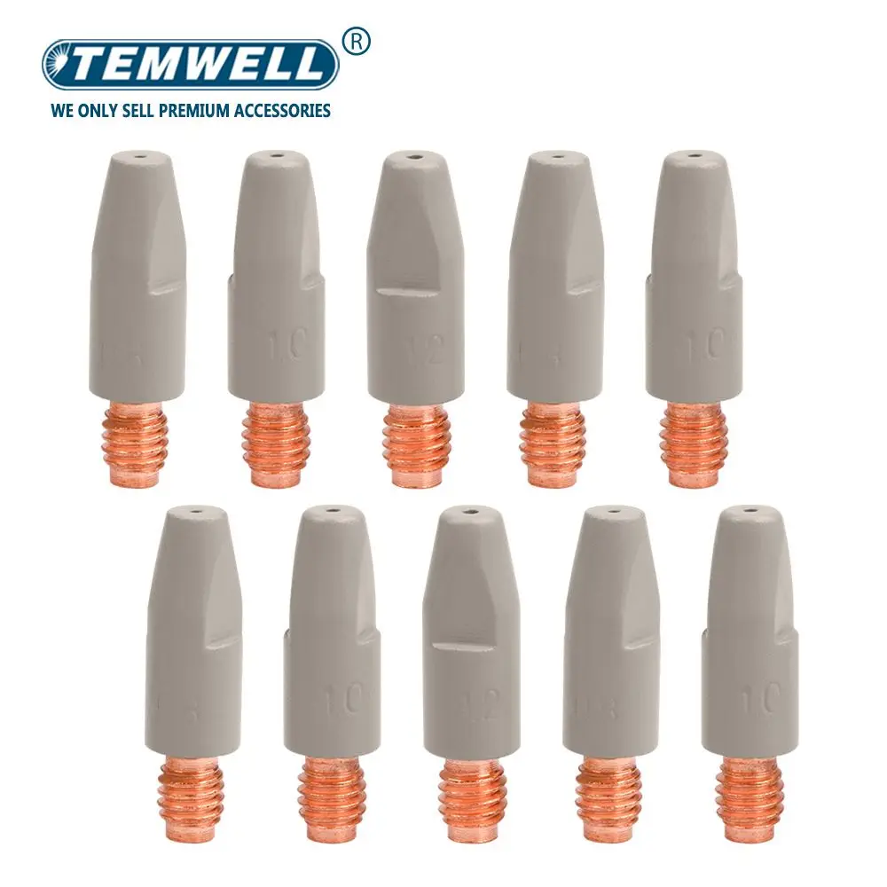 

20PCS 24KD Welding Contact Tips new coating protect 28mm M6 Gas Nozzle Tip 0.8mm 1.0mm 1.2mm MIG Welding Torche Welding