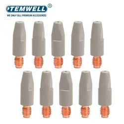 20PCS 24KD Welding Contact Tips new coating protect 28mm M6 Gas Nozzle Tip 0.8mm 1.0mm 1.2mm MIG Welding Torche Welding