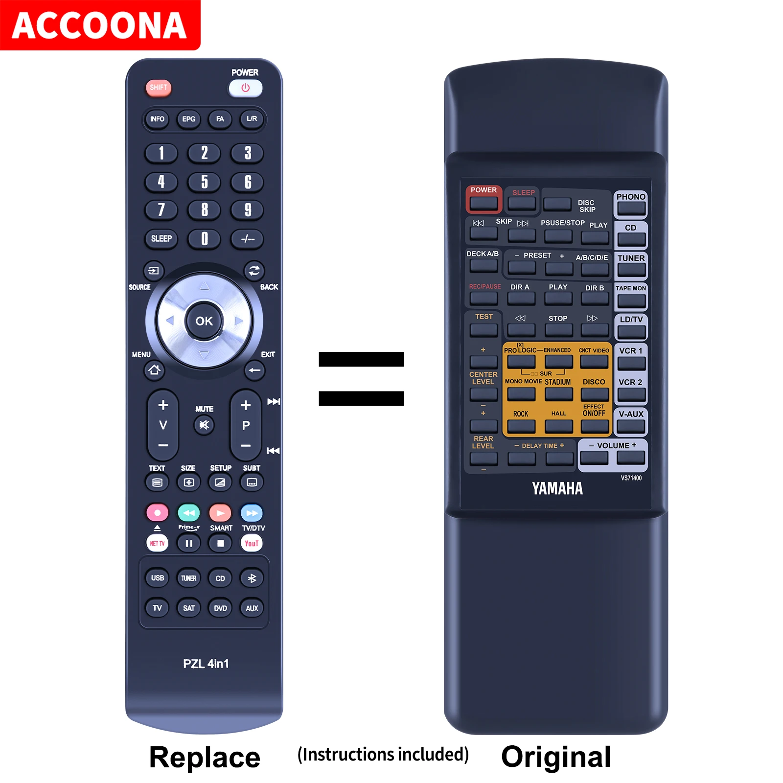 

Remote control VS71400 for Yamaha DSPA780 DSP-A590 DSPA590 DSP-A2070 DSPA2070