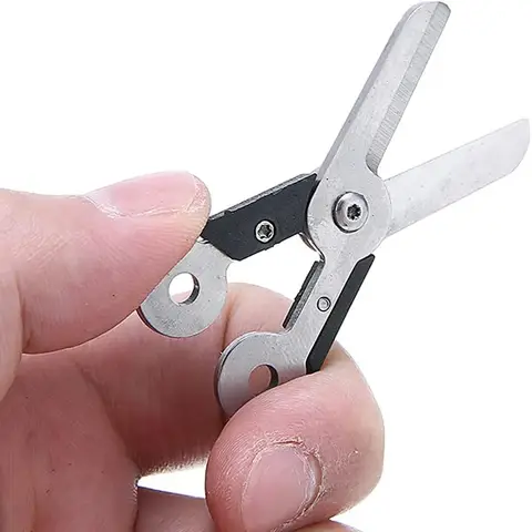 Stainless Steel scissors Practical EDC Mini scissors with spring latch to protect outdoor tools