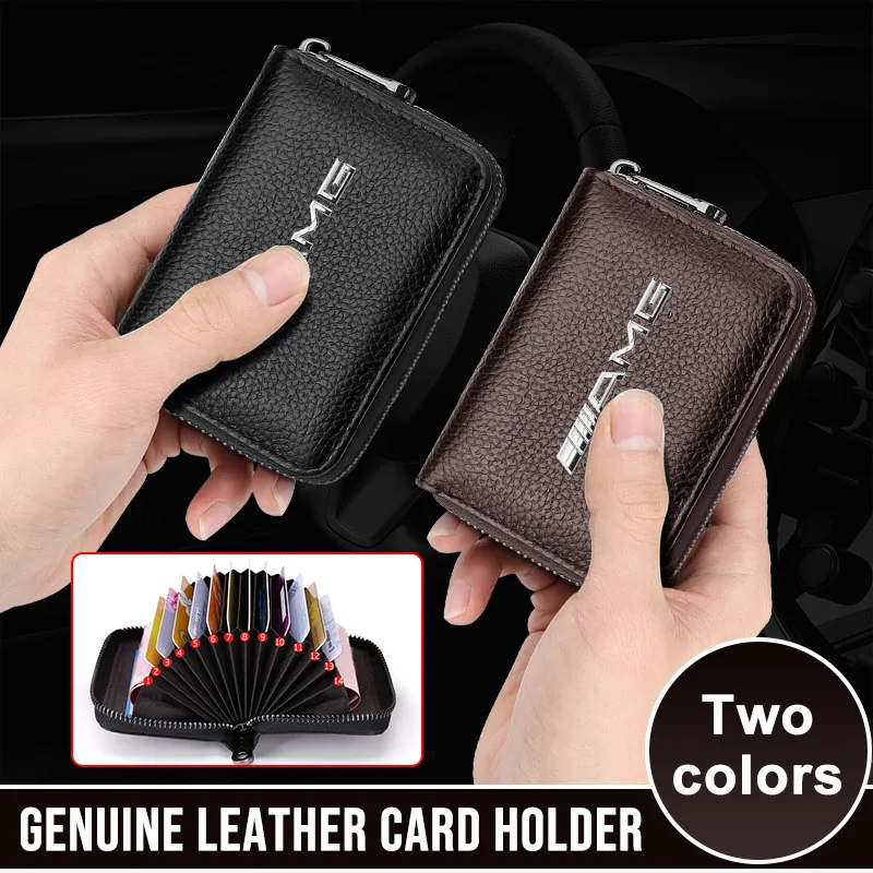 

Кожаный значок AMG, водительские права, удостоверение личности, кошелек для банковских карт, автомобильные товары для Mercedes Benz W203 W204 W124 W202 W212 W211 W210