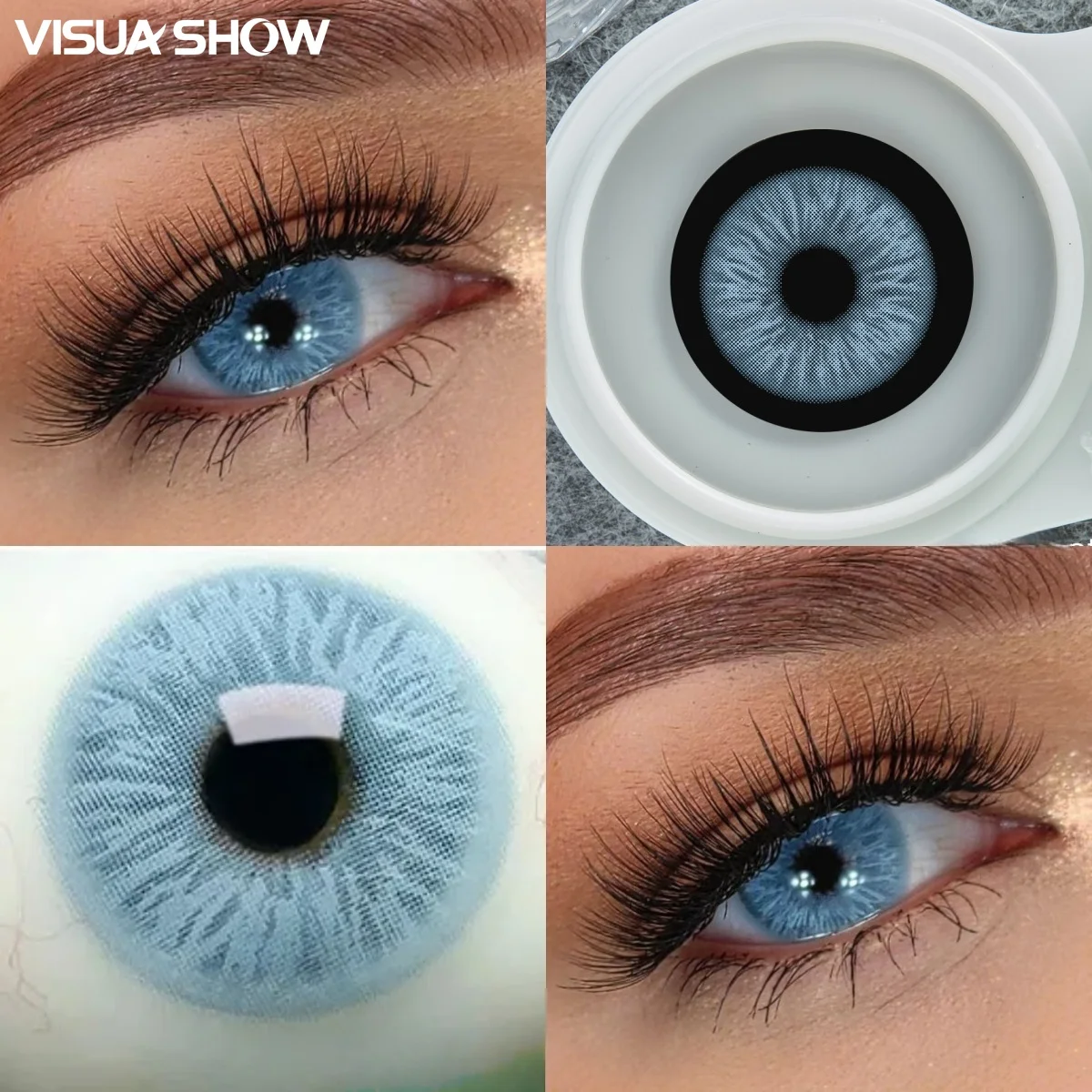 Visuashow Farbige Kontaktlinsen Meteor 2 Stück, Kleine Pupille, Halbjährlich Einweg, Leicht, Glatter Rand, Für Schüler, Tägliches Tragen, Zurück zur Schule, Natürliches aufhellendes Augen-Make-up – Detail 7