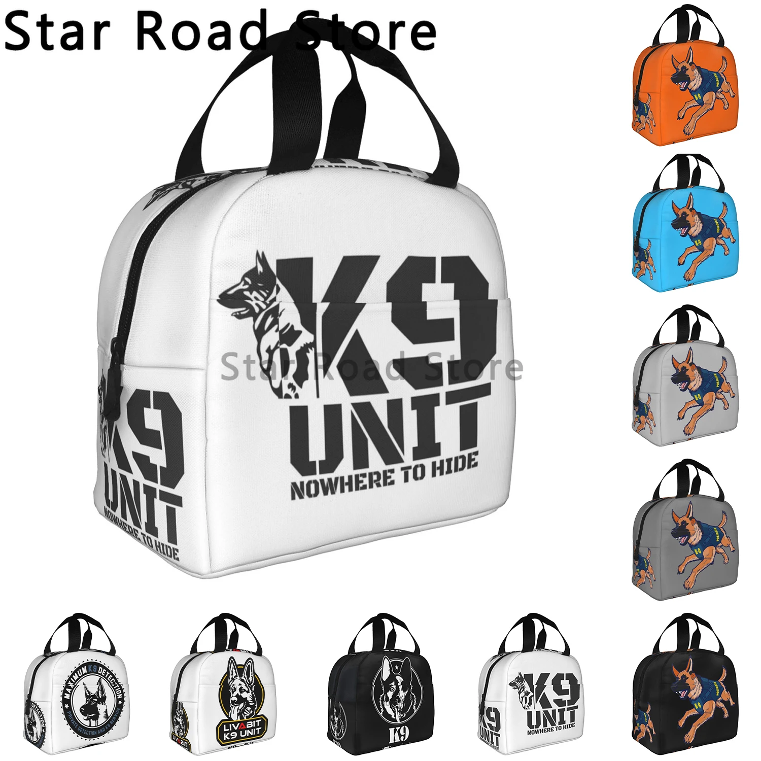 K-9 Team K9 Unit Malinois Thermal Insulated Lunch Bag Women Belgian Shepherd Dog Portable Lunch Tote for Work School Food Box