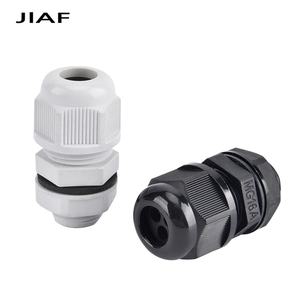 10PCS More Holes Waterproof Plastic Cable Gland M20*1.5 With Tow Holes M25*1.5 Nylon Gland M32*1.5 Black Grey Seal Joint M16