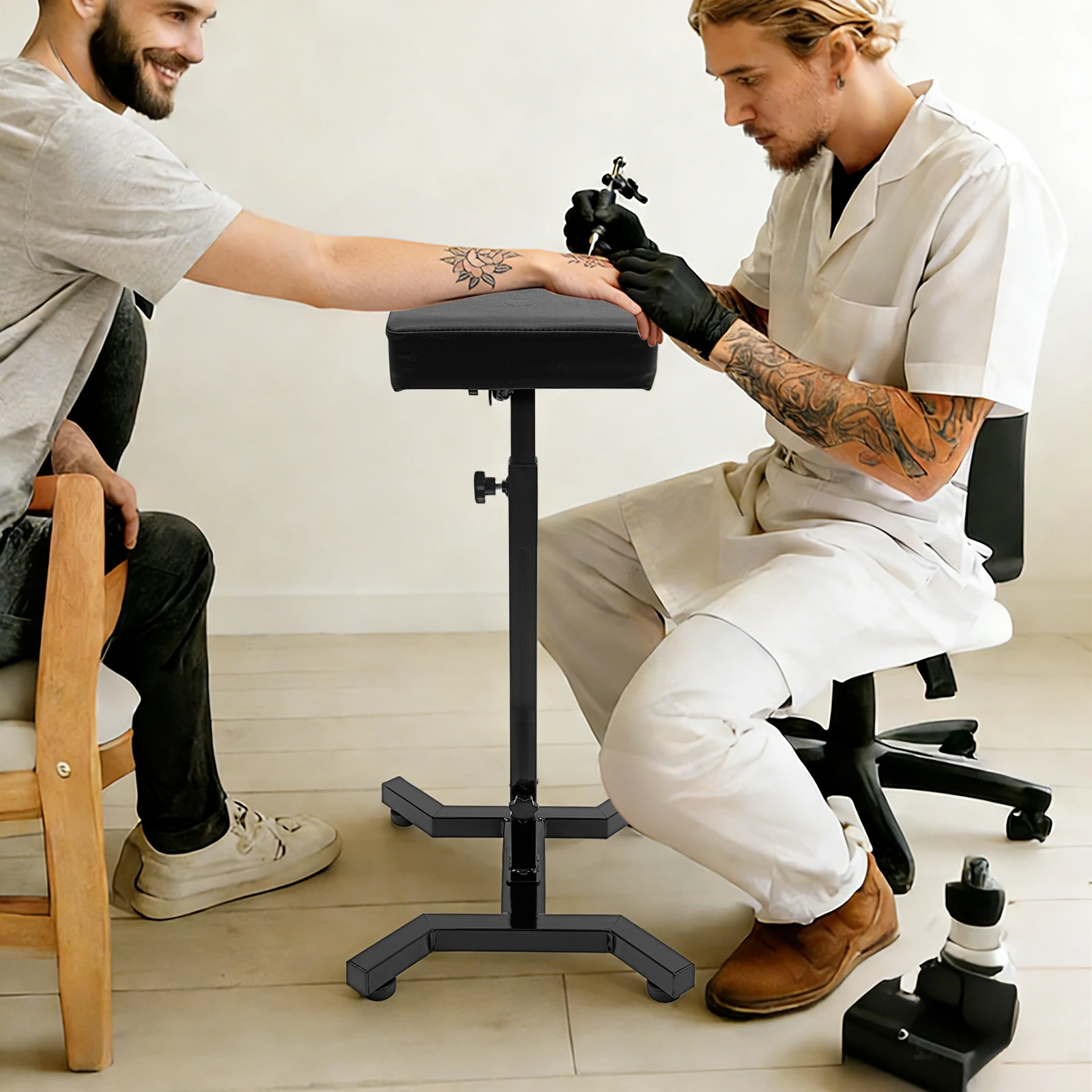 

Tattoo Armrest Stand, Adjustable Tattoo Table Station Arm Support, 340° Ergonomic Cushion & 28-39 Inch Height Adjustable Stand
