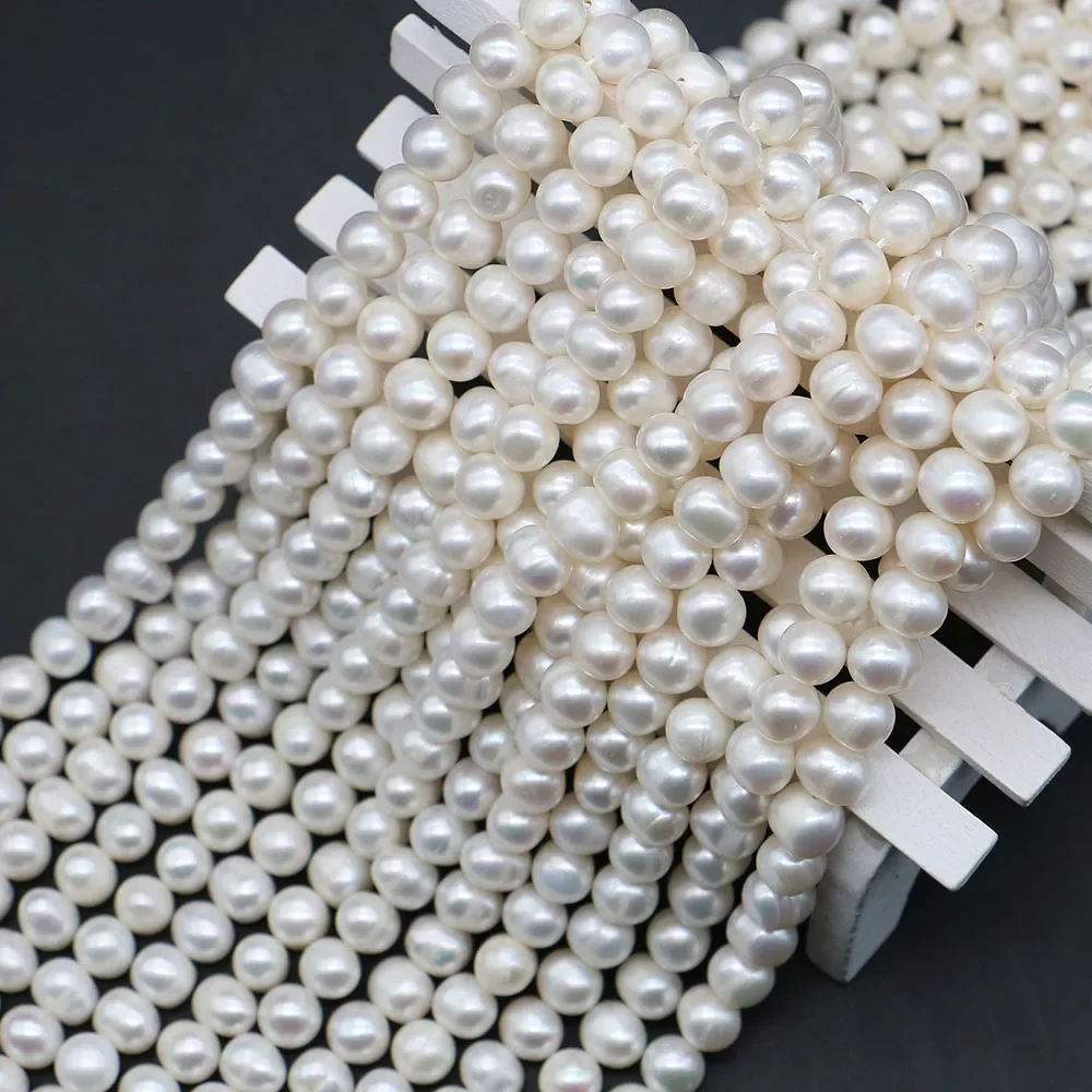 Exquisite Natural Freshwater Non-threaded Punched Straight-hole Rice-shaped Pearl Beads for DIY Necklace Jewelry Accessories