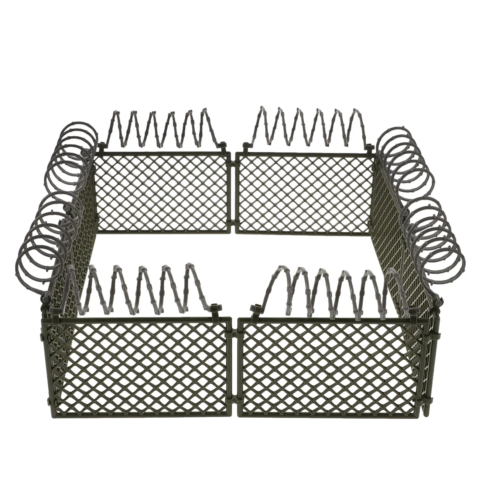 1Set Military Fence Miniature Realistic DIY Protective Barrier for Prison War Garden Scene Plastic Micro Landscape Fence